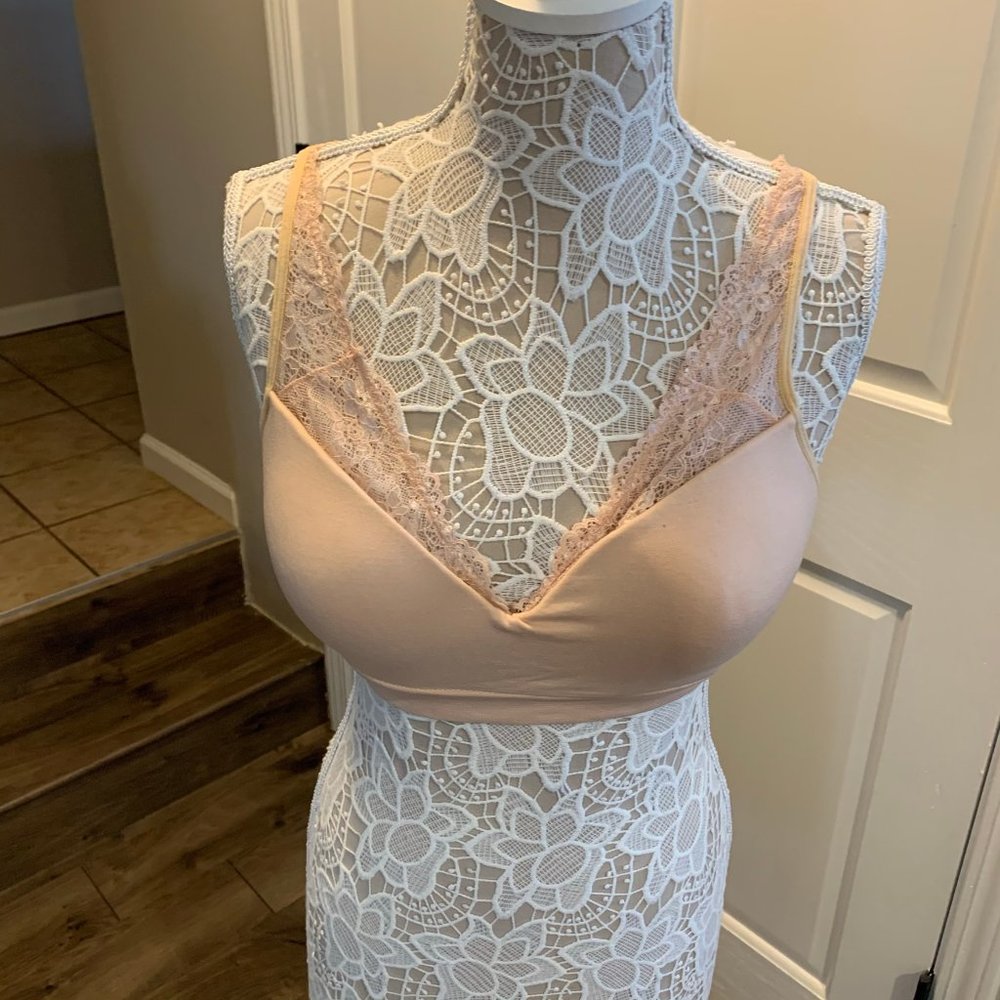 Rampage Ladies Nude Color Lace Detail Bra Size 38C